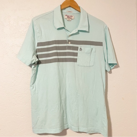 An‎ Original Penguin Chest Stripe Polo Classic Fit Size Large - Picture 1 of 5